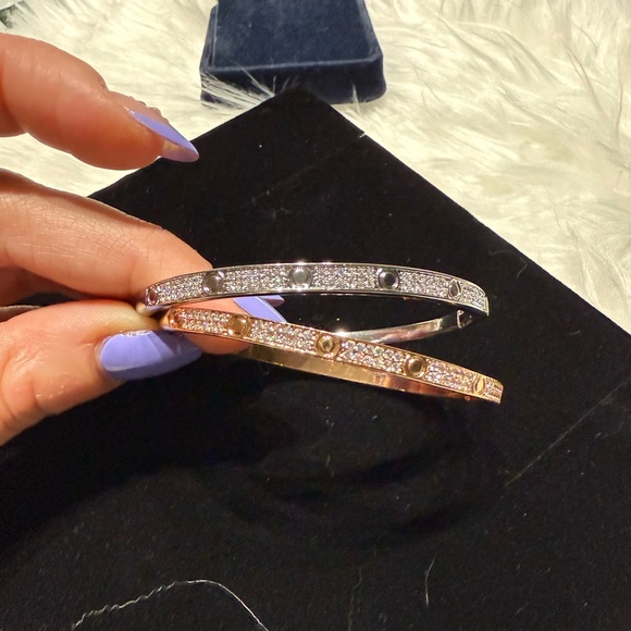 NWT Bundle of Rose Gold and Silver Studded Bracelets - Picture 1 of 5